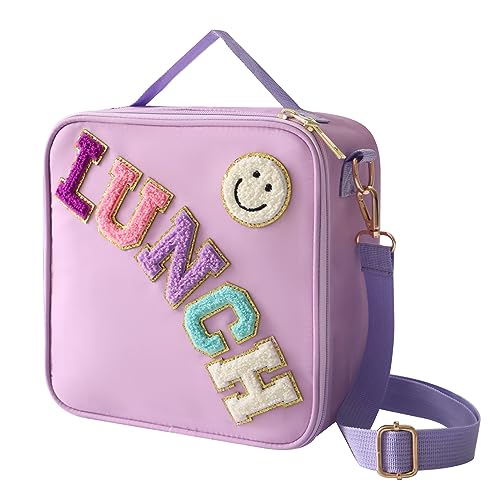 Insulated Lunch Bag With Adjustable Shoulder Strap (Purple)