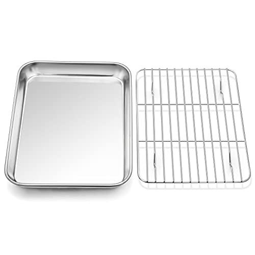 Stainless Steel Baking Sheet with Rack Set for Cookie (10.4 Inch)