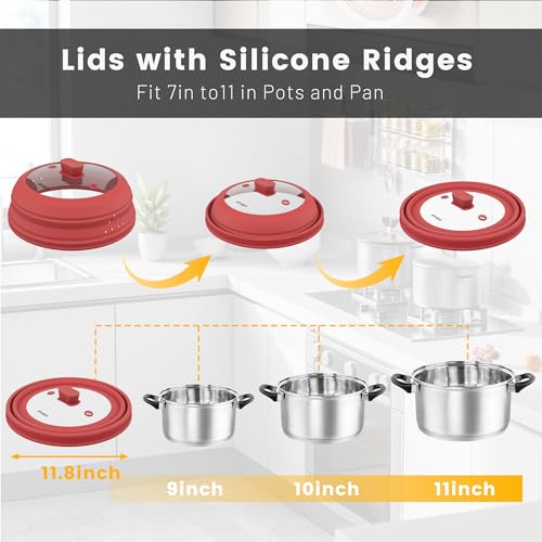 Microwave Splatter Cover (Red / 11.8 inch)
