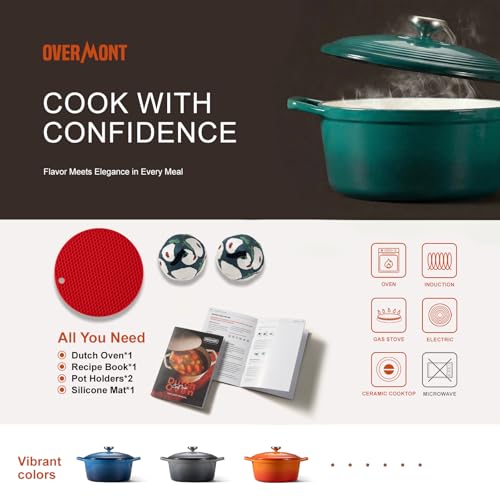 Enameled Cast Iron Dutch Oven (5.5 Quart / Forest Green)