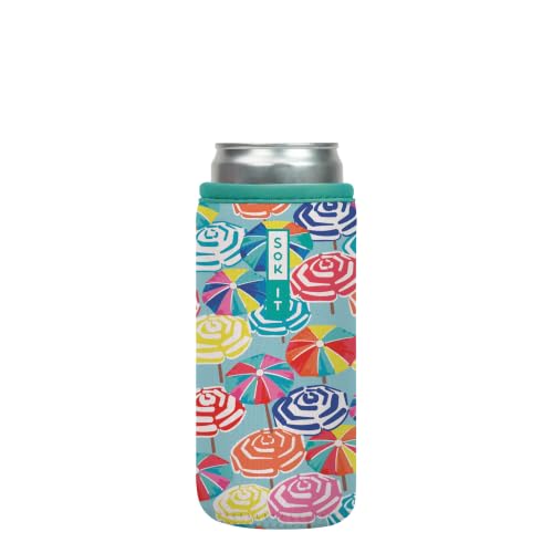 CanSok Sleeve for Beer & Soda Insulated Neoprene Cover (Sicilian Sunsets / 12oz Slim Can Sleeve)