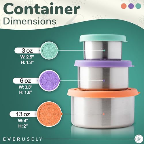 Stainless Steel Snack Containers (Bright)
