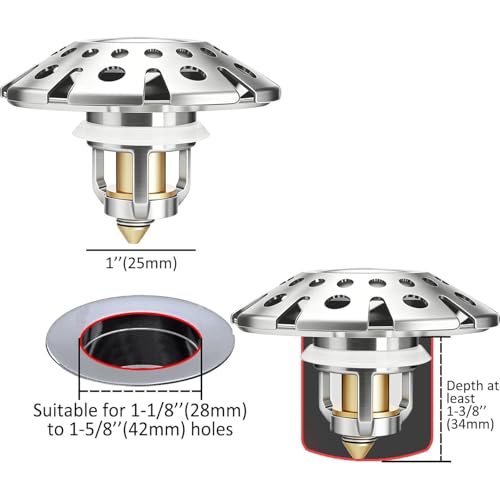Bathroom Sink Drain Strainer (Brushed Nickel)