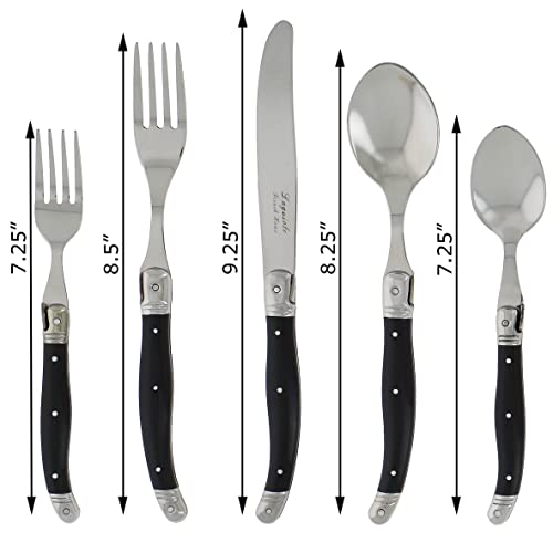 Laguiole 20 Piece Stainless Steel Flatware Set (Black)