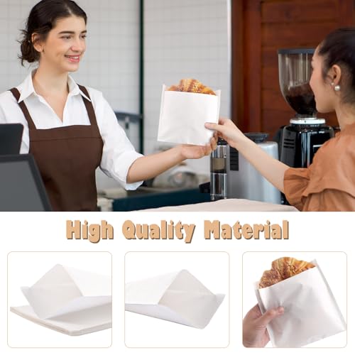 800 Pack Wax Paper Sandwich Bags for Bakery (White-800PCS / 6x7 inch)