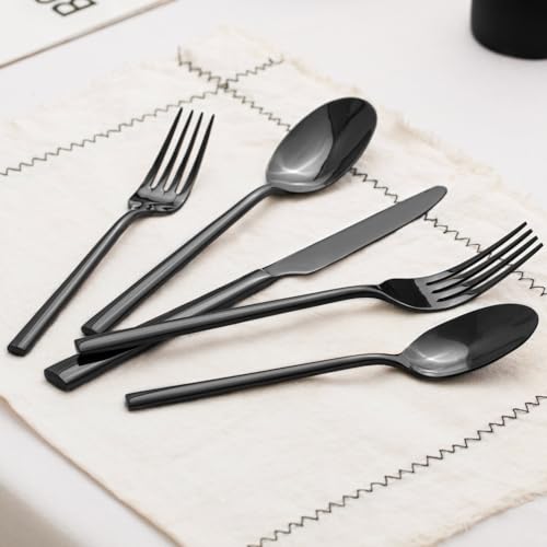 Black Silverware Set for 8 (40-Piece / Black)