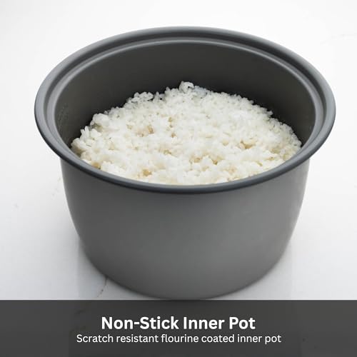 JNP-S15U-US 8 Cup Capacity White Rice Cooker with Non-Stick Inner Pot, Retractable Power Cord, and Keep Warm up to 12 hours (Urban Satin)