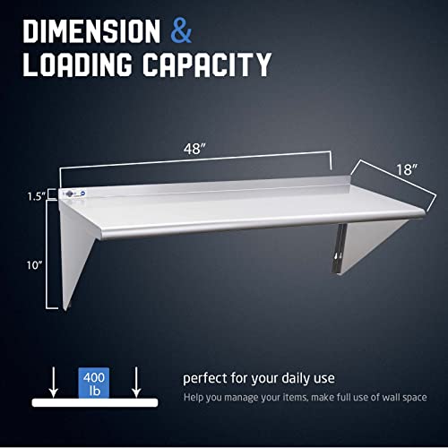 NSF Stainless Steel Shelf 18” x 48” (18"x48")