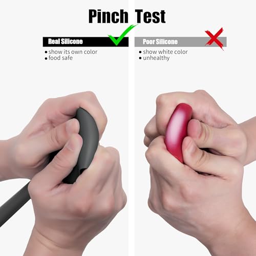 600°F Heat Resistant Silicone Spatula Scrapers (Set of 3 / Black)