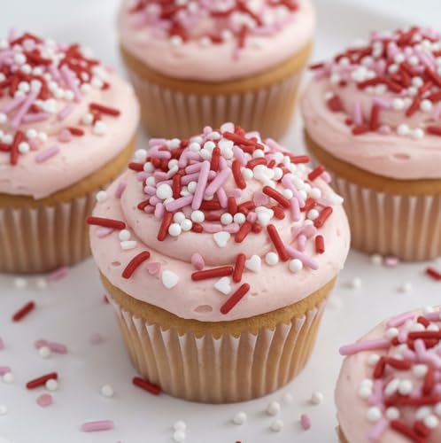 Valentine Sprinkles for Baking (White, pink, red)