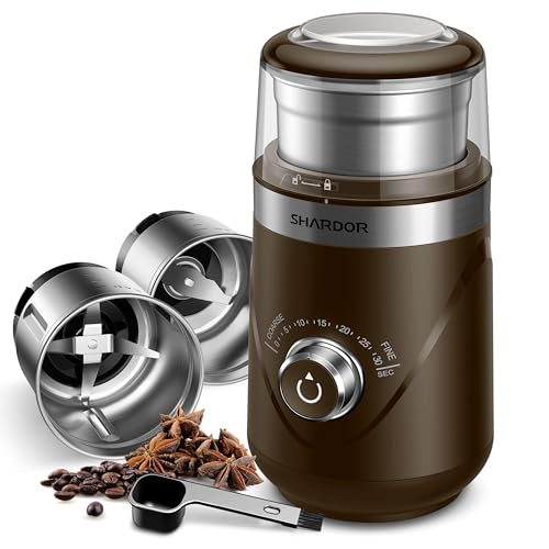 Electric Super Silent Blade Coffee Grinder (Coffee / 2 Bowl)