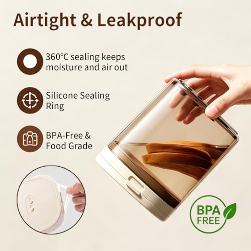 Airtight Food Storage Container with Magnetic Scoop & Built (800ml)