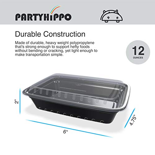 Small Meal Prep Containers Single Lids (12oz 25 Pack)