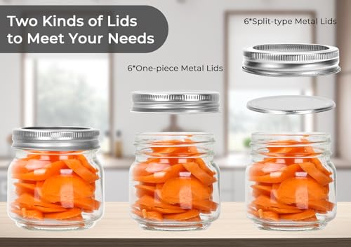 6 Pack 8oz Small Glass Mason Jars