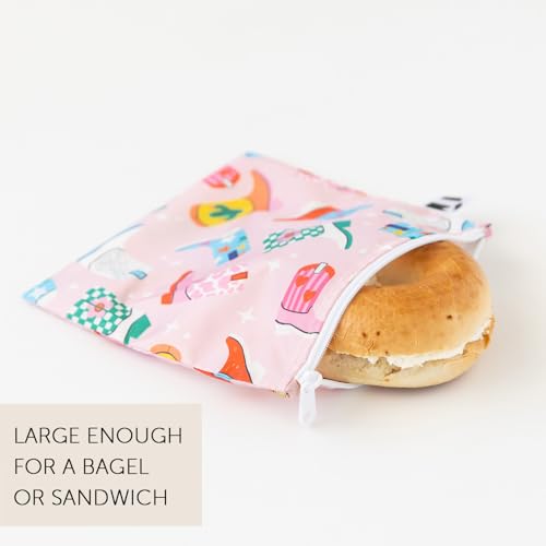 Roamio Reusable Sandwich and Snack Bags (Cowgirl Boots & Disco)