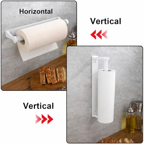 Kitchen Roll Holder Under Cabinet (White)