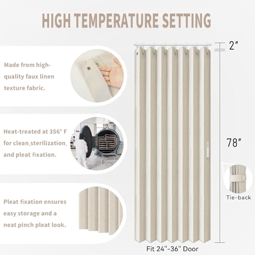 Closet Curtains (Beige / 39"W x 78"L (Pack of 1))