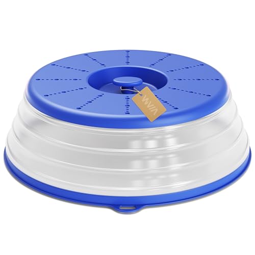 Microwave Splatter Cover Vented for Food with Hook Hole (Blue / M(11"x3.26")-Pack of 1)