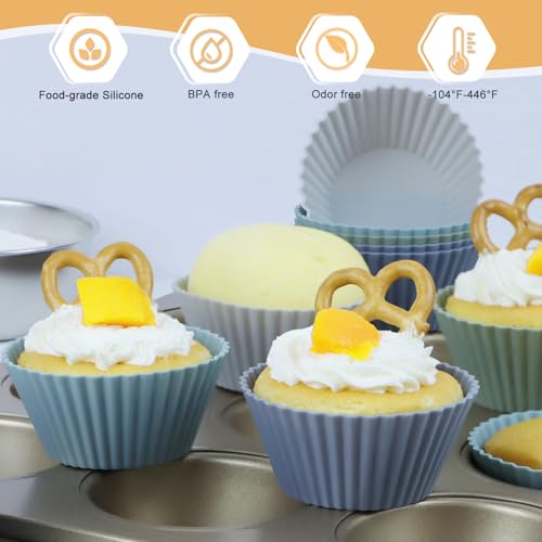 24Pack Silicone Muffin Cups (Grey Series / Regular Size)