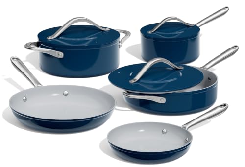 Premium G7 Ceramic Cookware Set (Navy Blue)