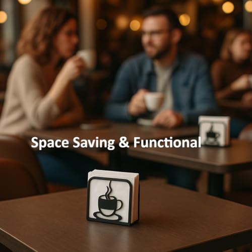 Coffee Cup & Fork Napkin Holder for Table (2 Count)