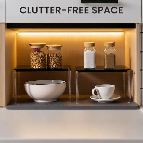 Cabinet Organizer Acrylic Spice Rack (4 Count)