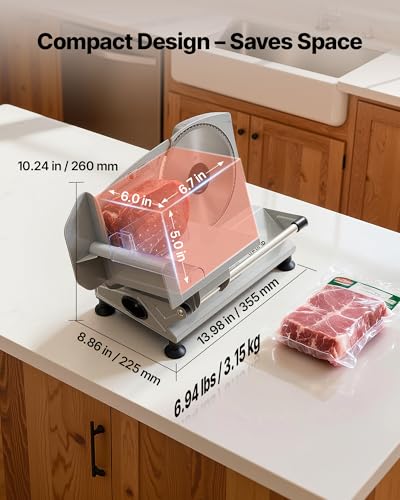 Meat Slicer 6.7" Electric Deli Slicer Machine with 2 SUS420 Blades (6.7 inch / Silver)