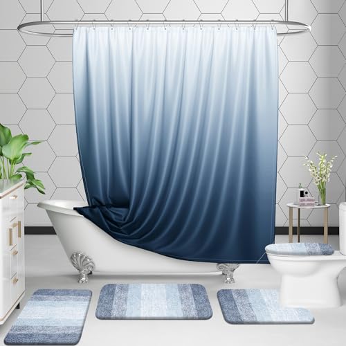 Luxury Toilet Rugs U (24" X 20" Contour Rug / Blue)
