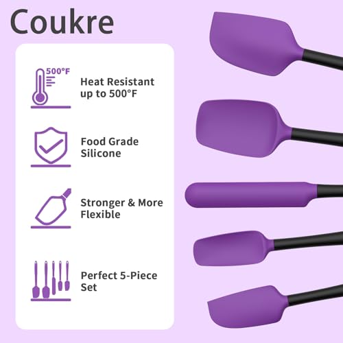 Silicone Spatula Set of 5 (Purple Black)