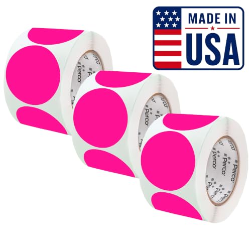 Neon Pink Perforated Round Circle Dot Sticker 4 (Neon Pink / 4 Inch)