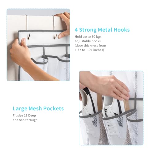 Over the Door Shoe Organizer (White - 40 Pockets)