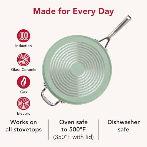 Hard Anodized Non Stick Ceramic Frying Pan 5 (Cardamom / 5 Quart)