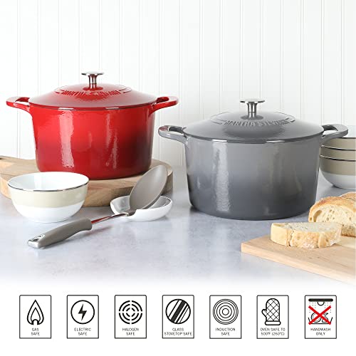Gatwick 7 Quart Enamel Cast Iron Dutch Oven (Classic Gray / 7-Quart)