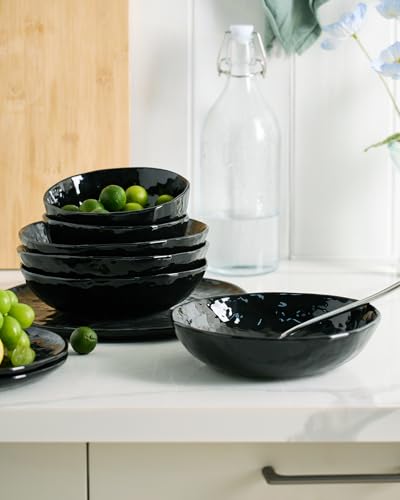 Porcelain Dinnerware Set for 4 (Glossy-black / Set(16pcs))