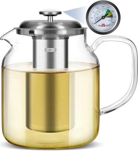 68oz Glass Teapot with Thermometer (68 fluid ounces with thermometer)