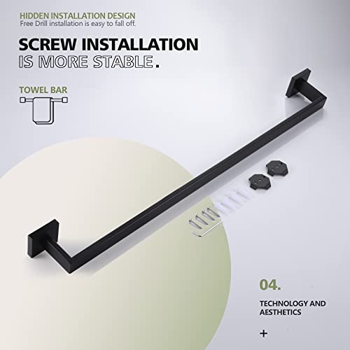 32 Inch Single Towel Bar (Matte Black / 32-Inch)