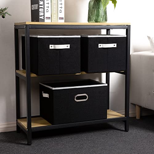Larger Collapsible Storage Bins for Closet [5 (Black / Jumbo(5-Pack))