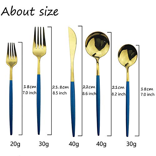 Blue Gold Silverware Set (Service for 6 / Blue Gold)