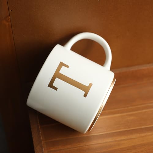 Monogram Ceramic Mugs (gold-T)