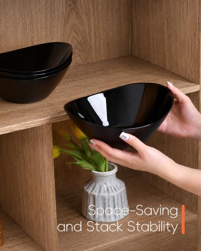43 OZ Oval Serving Bowl Set of 4 (Black / 43 OZ - Serving Bolws)