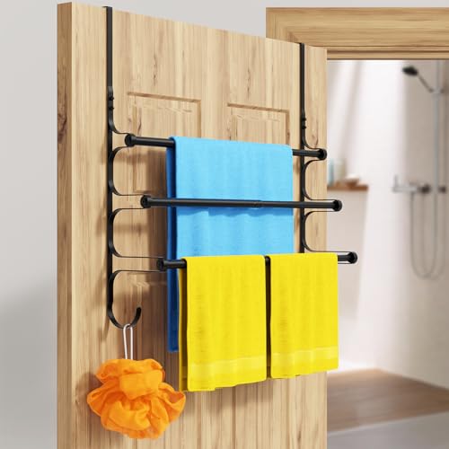 Over The Door Towel Rack (17.32"L / Matte Black)