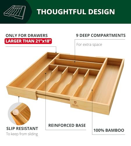 Luxury Bamboo Kitchen Drawer Organizer