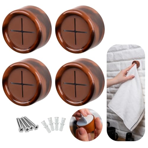 Towel Holder Towel Hooks (4 Pack / Chocolate Brown)