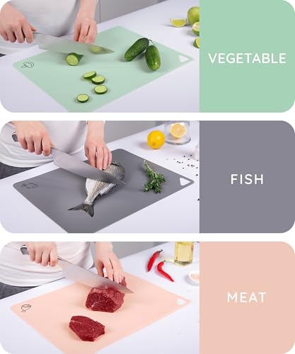 Cutting Board Alternative for Kitchen (Gray / Green / Pink / 15"L x 12"W)