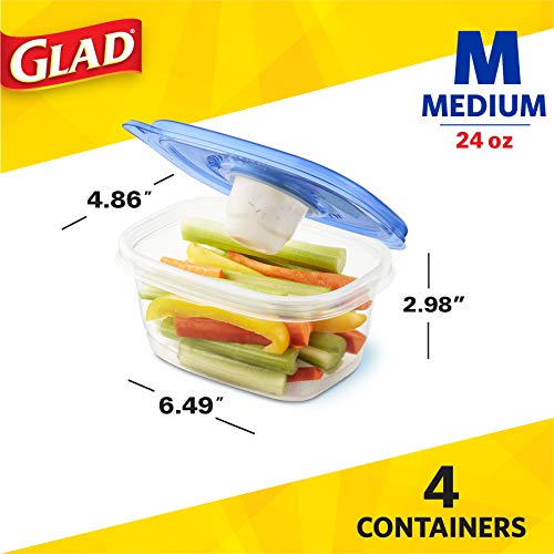 GladWare To Go Snack Food Storage Containers with Lids (Rectangle / 4 Count (Pack of 1))
