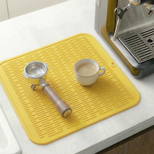 Silicone Dish Drying Mat for Multiple Usage (Yellow / 18"L x 16"W)