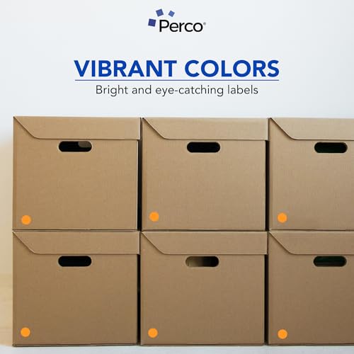 Neon Orange Round Circle Dot Sticker 1 (Neon Orange / 1 Inch)