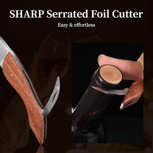 Wine Opener Wine key (Grape leaf patterned rosewood / Standard)