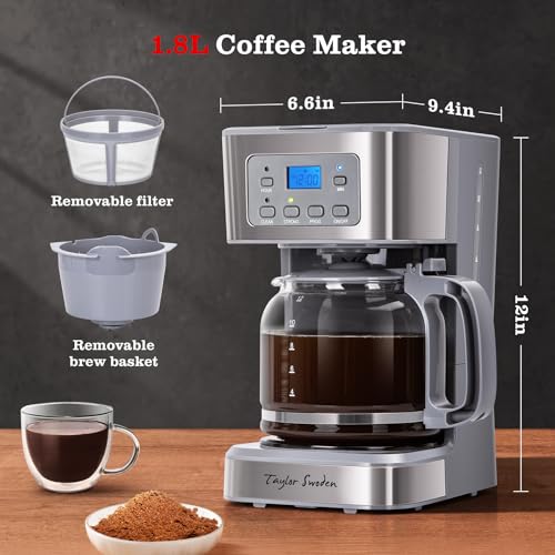 12 Cup Programmable Coffee Maker (Gray)