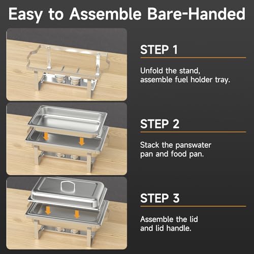 Chafing Dishes for Buffet 4 Pack (4 / Silver)